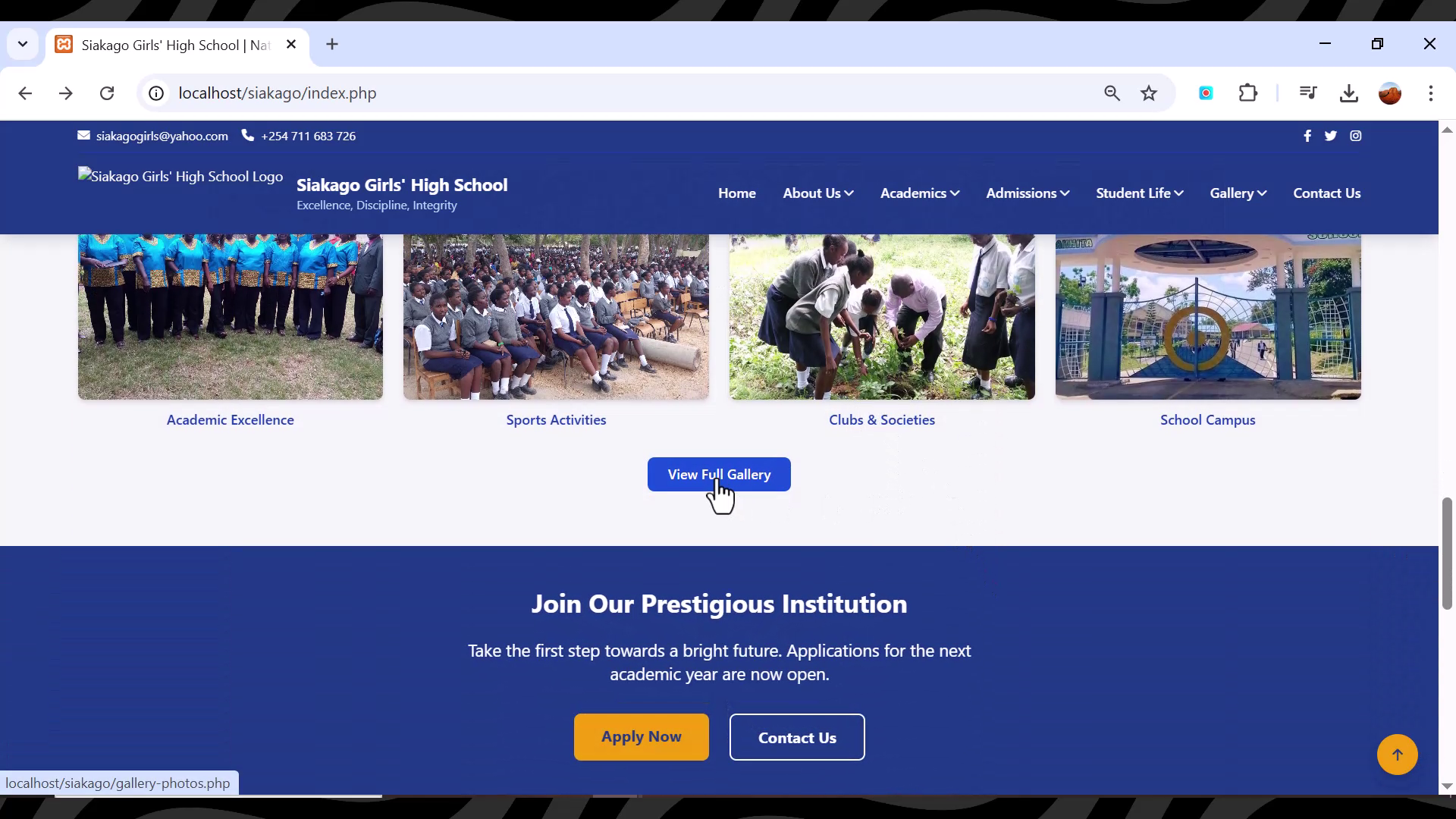 Advanced School Website for High School and College PHP, HTML, CSS Tailwind Css